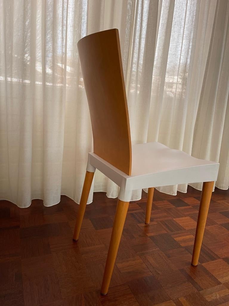 4 Italiaans Design eetkamerstoelen van Philip Starck, Huis en Inrichting, Stoelen, Zo goed als nieuw, Vier, Hout, Kunststof, Overige kleuren