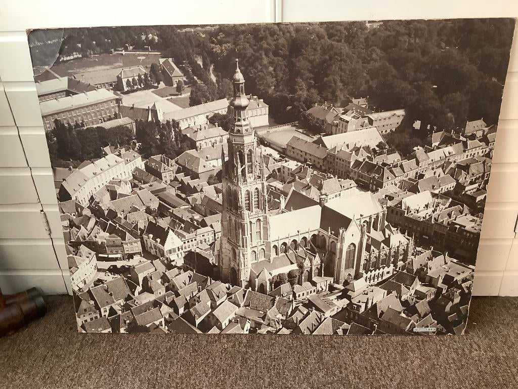 Grote antieke foto luchtopname KLM Breda collector’s item., Ophalen, Noord-Brabant