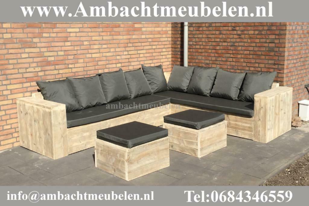 steigerhout Loungeset Hoekbank Tuinbank SHOWROOM OPEN ACTIE