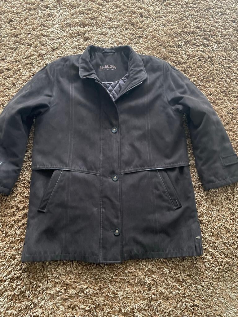 ZGAN Winterjas bruin, suedine, merk Marcona, mt 40/42, Kleding | Dames, Jassen | Winter, Bruin, Maat 42/44 (L), Ophalen of Verzenden