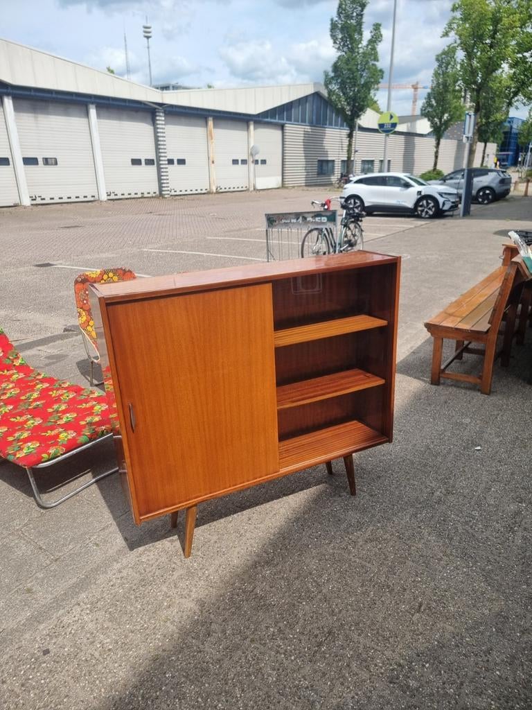 Vintage wandkast met vitrine jaren 60, Ophalen, ,, ,, ,