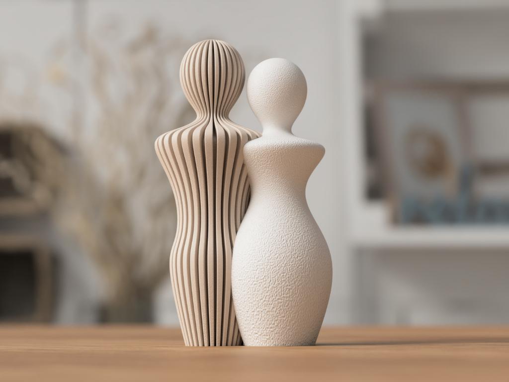 Beeld Koppel Man en Vrouw - Minimalistisch Design - 22 cm, Ophalen of Verzenden