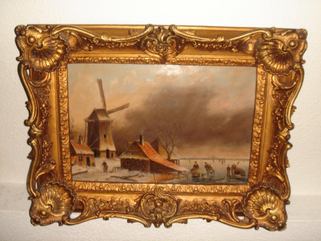 Antique oil, A. Marijnissen ( 1899 - 1996), Winterlandscape., Ophalen of Verzenden
