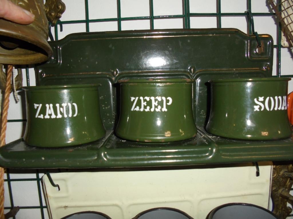 EMAILLE ZAND ZEEP SODA verschillen kleuren, Ophalen of Verzenden, Gebruikt