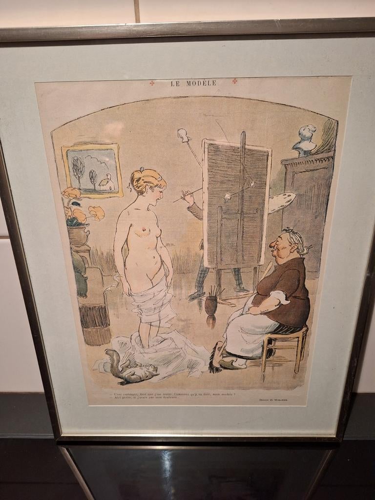 Albert Guillaume - Les Suites d'un premier lit (1890), Antiek en Kunst, Kunst | Etsen en Gravures, Ophalen of Verzenden
