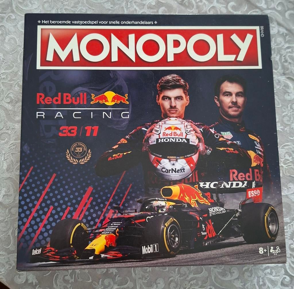 Monopoly Red Bull Racing F1 Editie - Zo goed als nieuw, Hobby en Vrije tijd, Gezelschapsspellen | Bordspellen, Drie of vier spelers