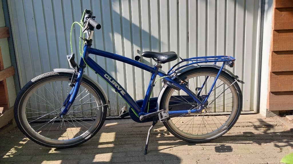 Stoere Alpina Curve 24 inch Jongensfiets - Blauw/Neon, Ophalen, Terugtraprem, Alpina, Handrem