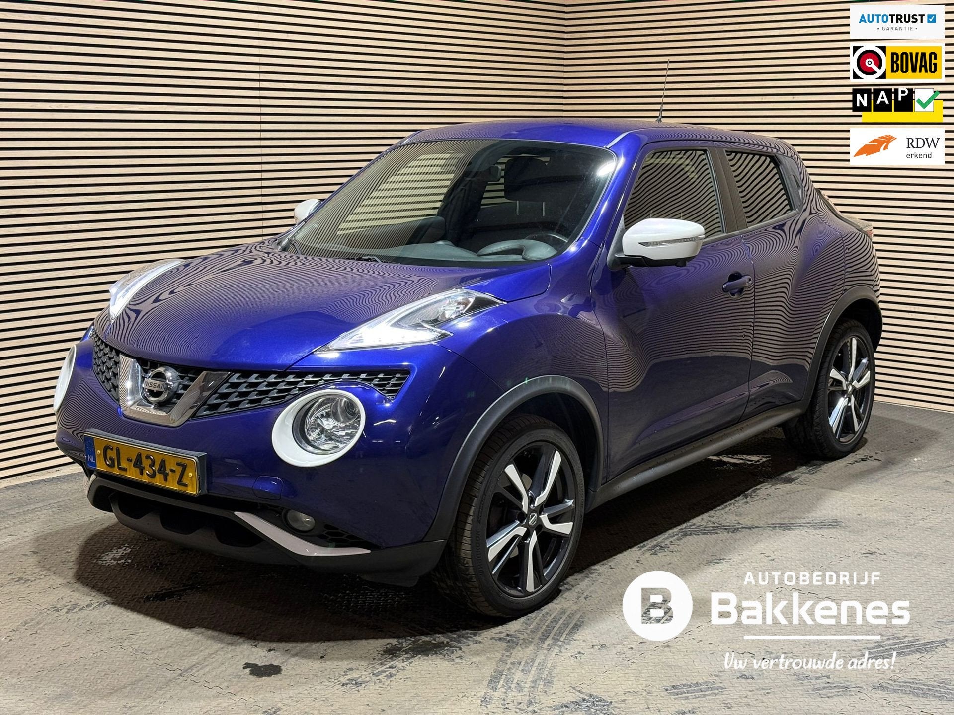 Nissan Juke 1.2 DIG-T S/S | 360 Camera | Airco | Cruise | Na, Auto's, Voorwielaandrijving, Zwart, Met garantie (alle), Blauw