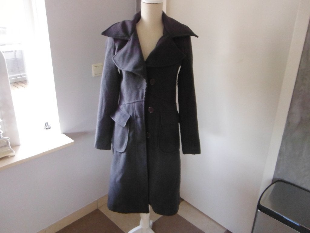 mooie zgan antraciet jas / mantel van Sugar Lips, mt S, Kleding | Dames, Verzenden, Zo goed als nieuw, Maat 36 (S), Grijs