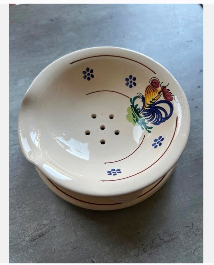 Italiaans brocante fruit set, schaal en bord, porselein, Antiek en Kunst, Antiek | Porselein, Ophalen of Verzenden