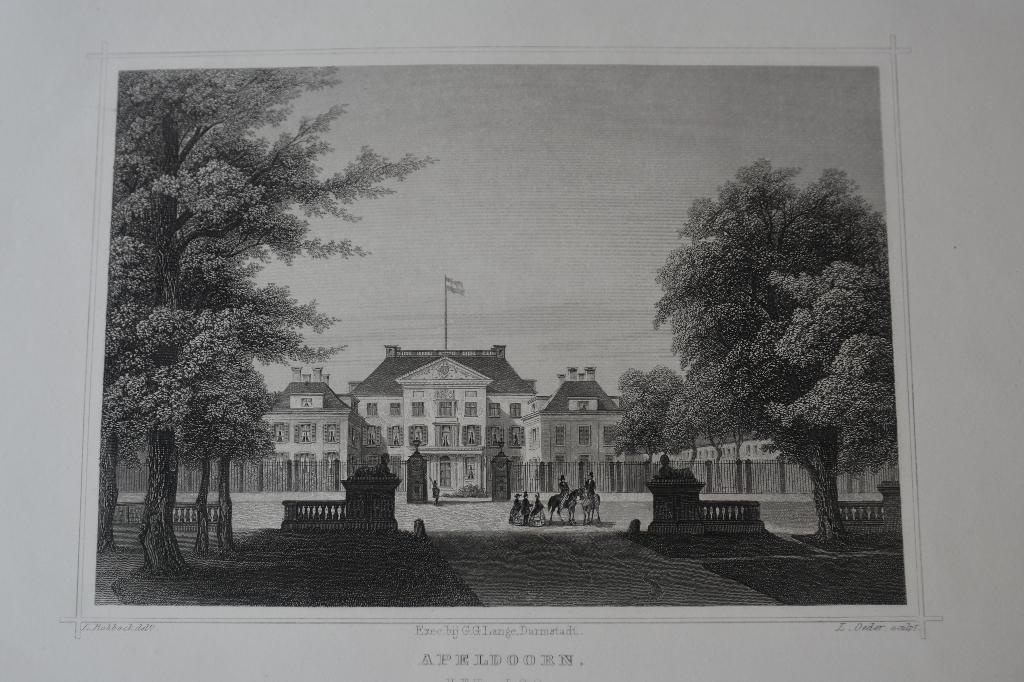 APELDOORN HET LOO PALEIS MUSEUM STAALGRAVURE 1858 G65, Antiek en Kunst, Kunst | Etsen en Gravures, Origineel, 1800 - 1899, Verzenden