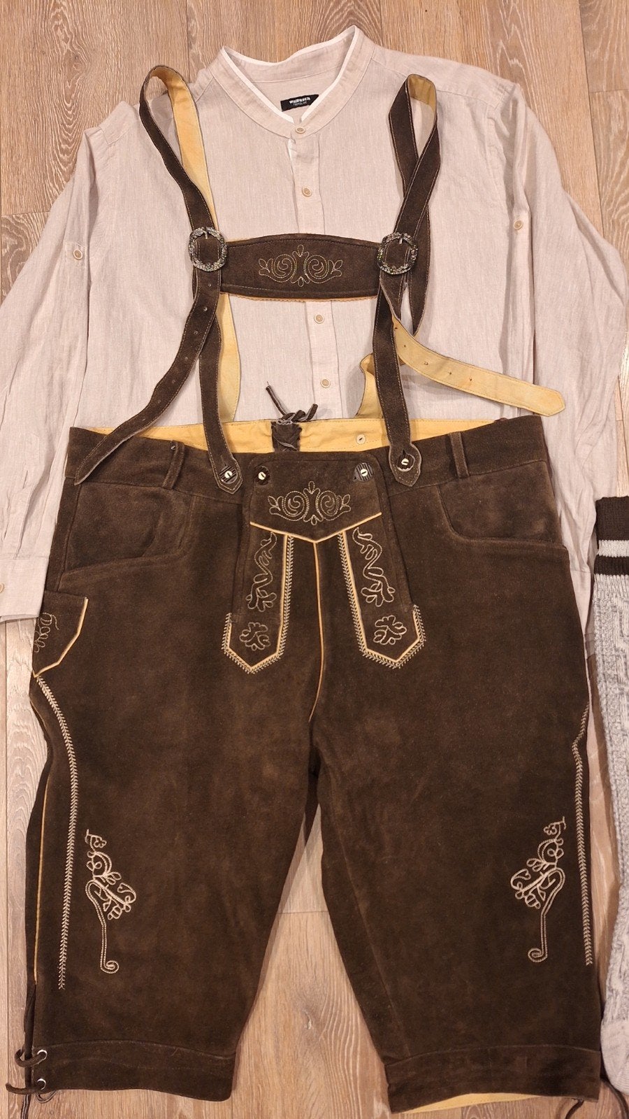 lederhose 62 overhemd kousen oktoberfeest, Ophalen of Verzenden, Zo goed als nieuw, Overige maten, Overige thema's
