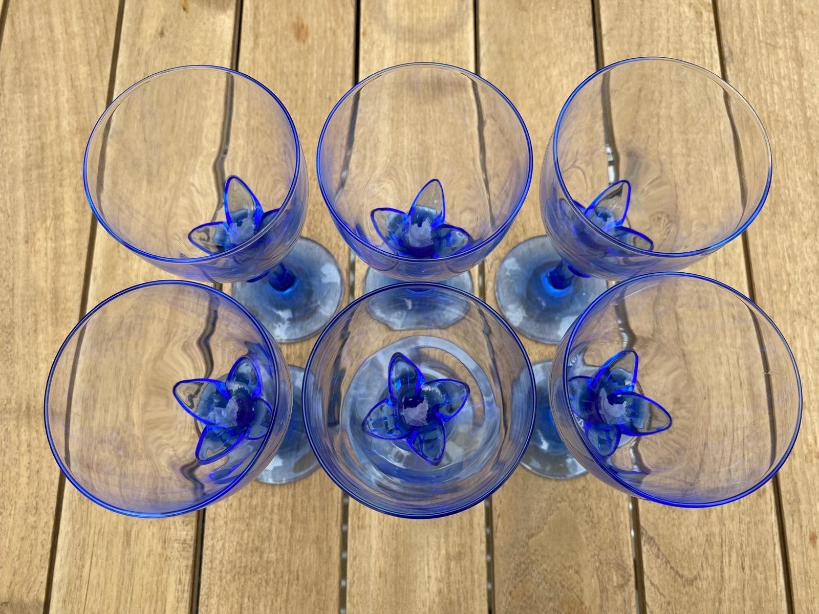 6 Vintage Bormioli Rocco rode wijnglazen Bouquet jaren 80, Antiek en Kunst, Ophalen of Verzenden