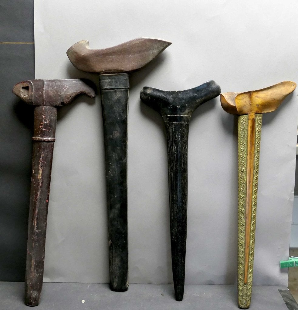 2 afwijkende Keris schedes Warangka Kris WR4 Indonesie Java, Antiek en Kunst, Ophalen of Verzenden
