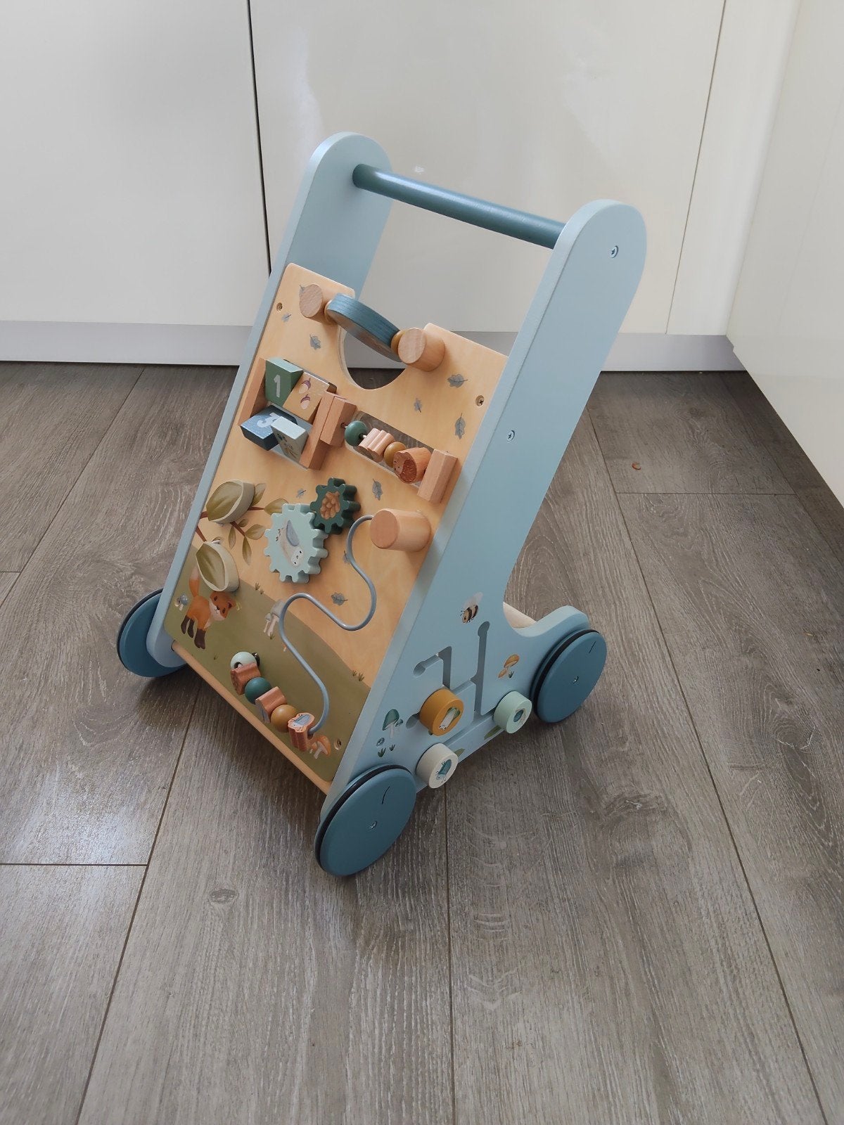 Houten Loopwagen Baby met Activiteitenpaneel, Ophalen, Zo goed als nieuw, Overige typen, Met wieltjes