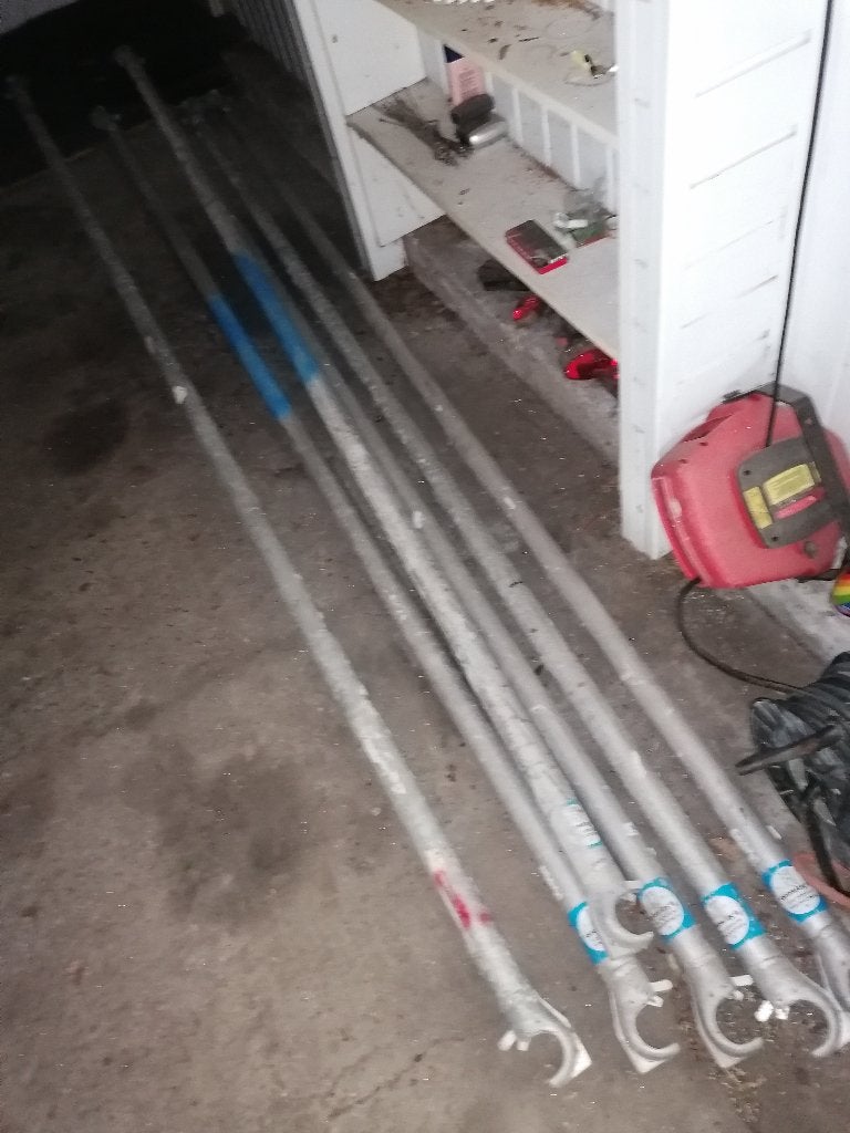 steiger /voor 3 m/ aluminium onderdelen schoren, Doe-het-zelf en Verbouw, Ophalen, Gebruikt, Rolsteiger of Kamersteiger, 2 tot 5 meter