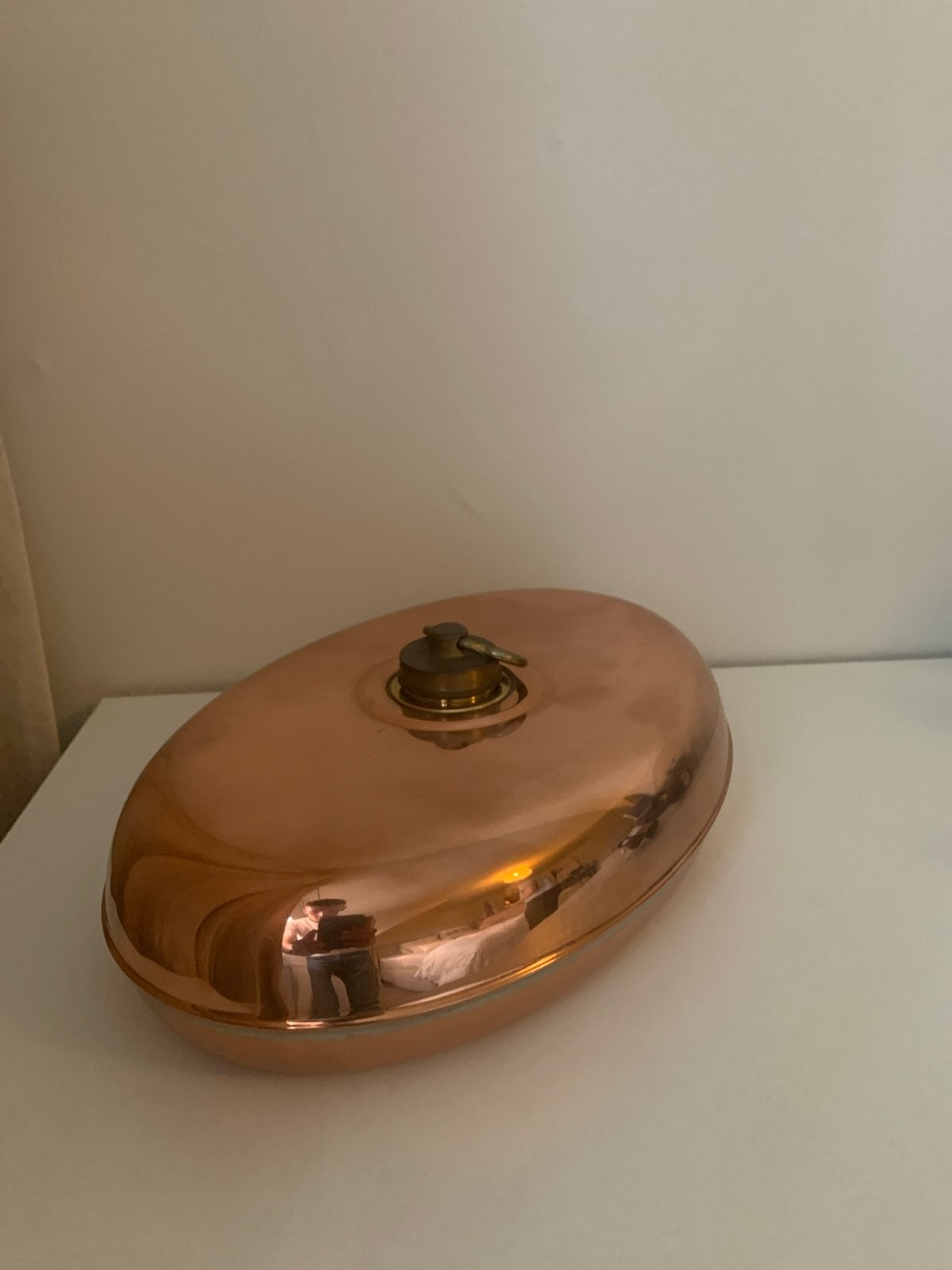 Vintage Koperen Kruik - Ovale Warmwaterkruik, Antiek en Kunst, Verzenden, Koper