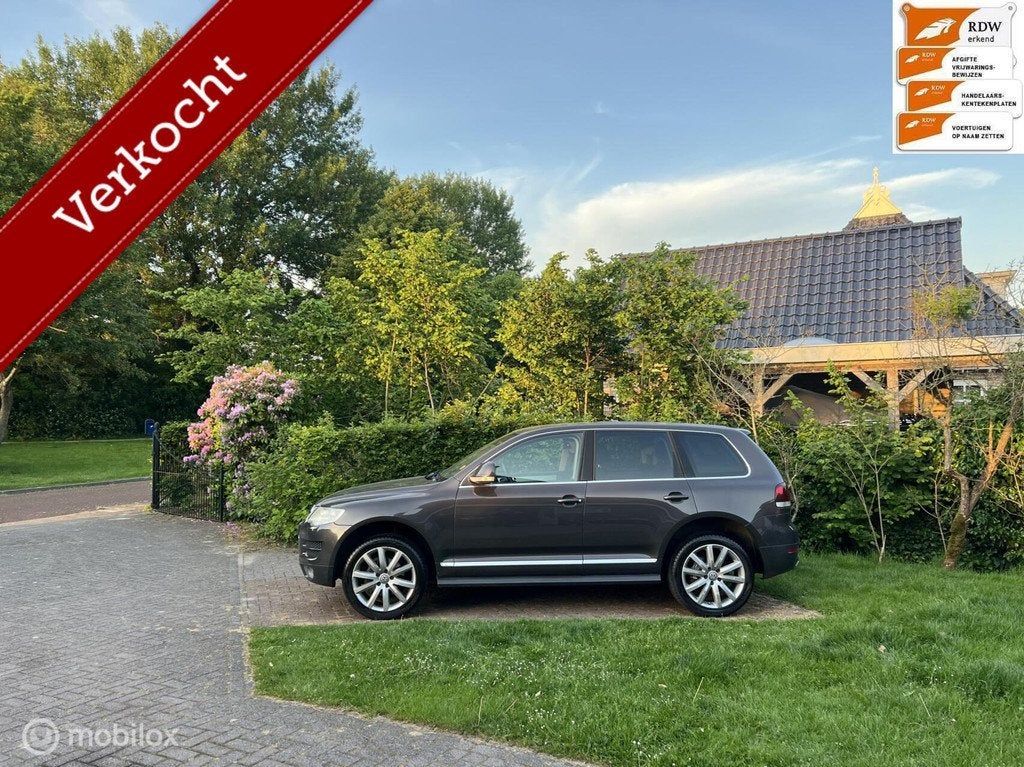 Nette Volkswagen Touareg 3.6 V6 FSI Highline bj 2008, Auto's, Gebruikt, Bruin, Vierwielaandrijving, Touareg