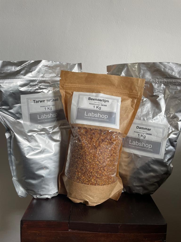 Beenderlijm, Dammar hars en Tarwe Zetmeel 1kg van Labshop, Ophalen of Verzenden