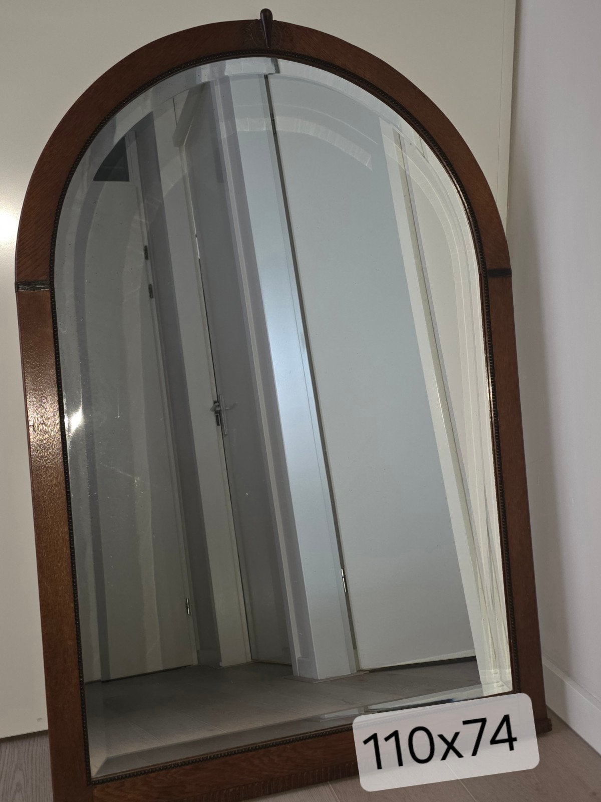 Antieke spiegel met facet geslepen glas, Antiek en Kunst, Antiek | Spiegels, Ophalen, Rechthoekig