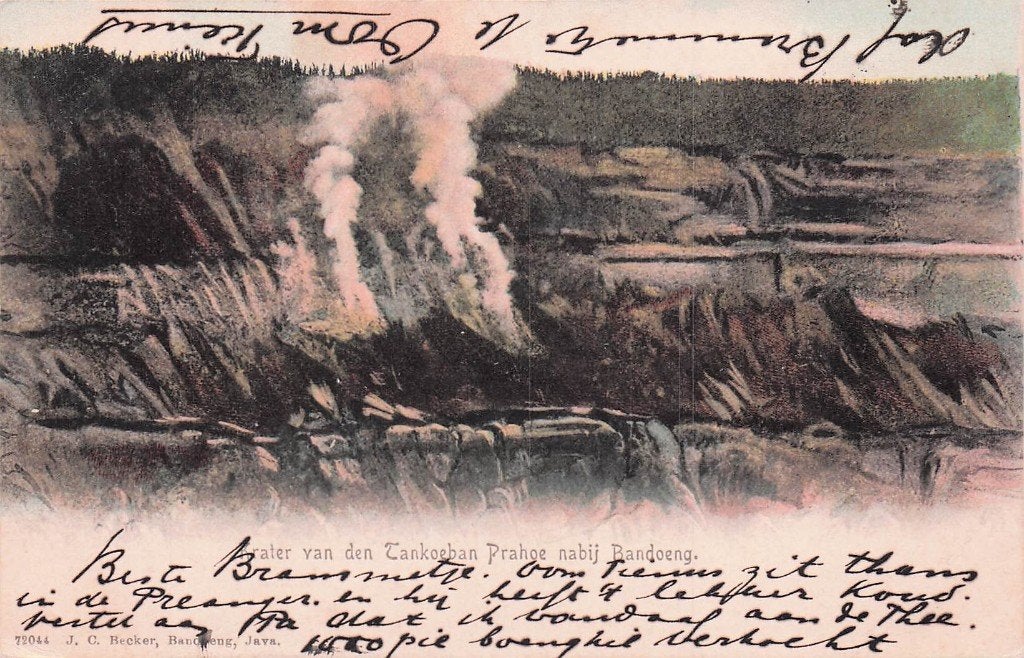 Nederlands Indië Bandoeng - Krater Tankoeban Prahoe (1907), Verzenden, Voor 1920, Gelopen, Buiten Europa
