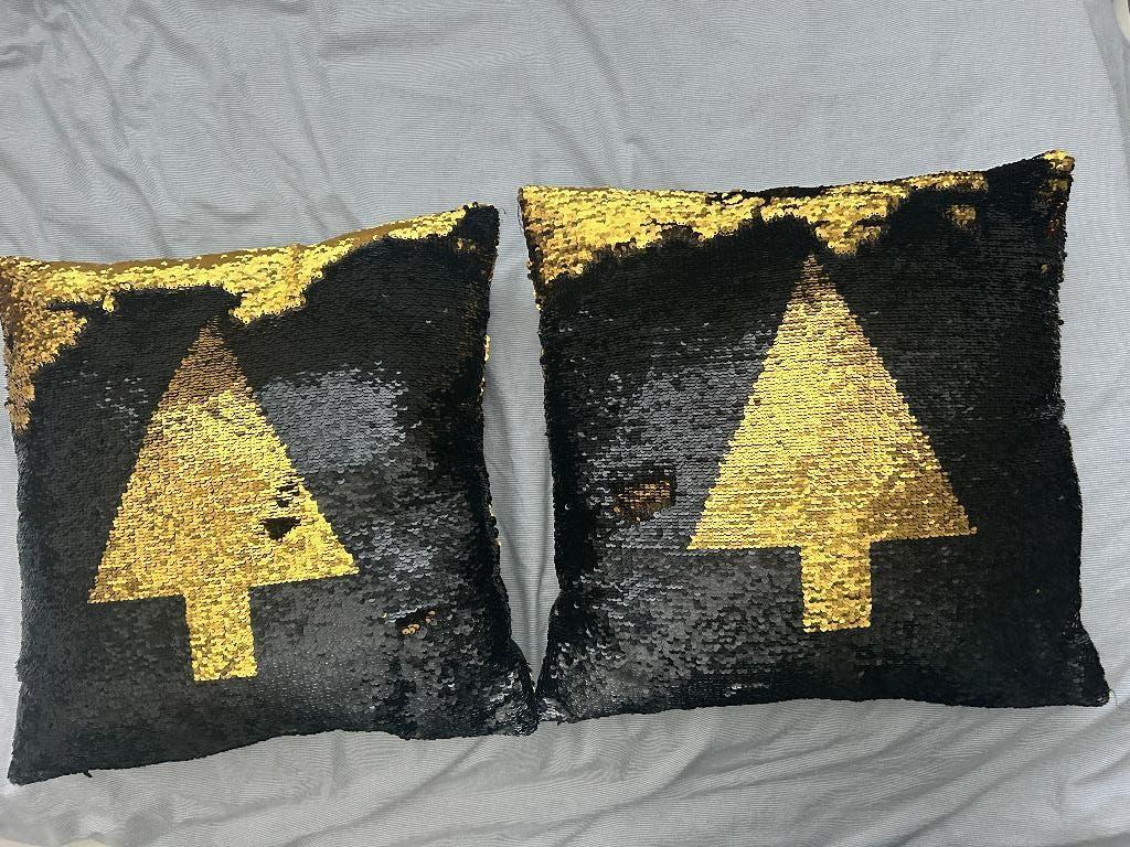 2 pailletten kussen reversible omkeerbare glitters Loods 5, Ophalen of Verzenden, Gebruikt, Zwart, Vierkant