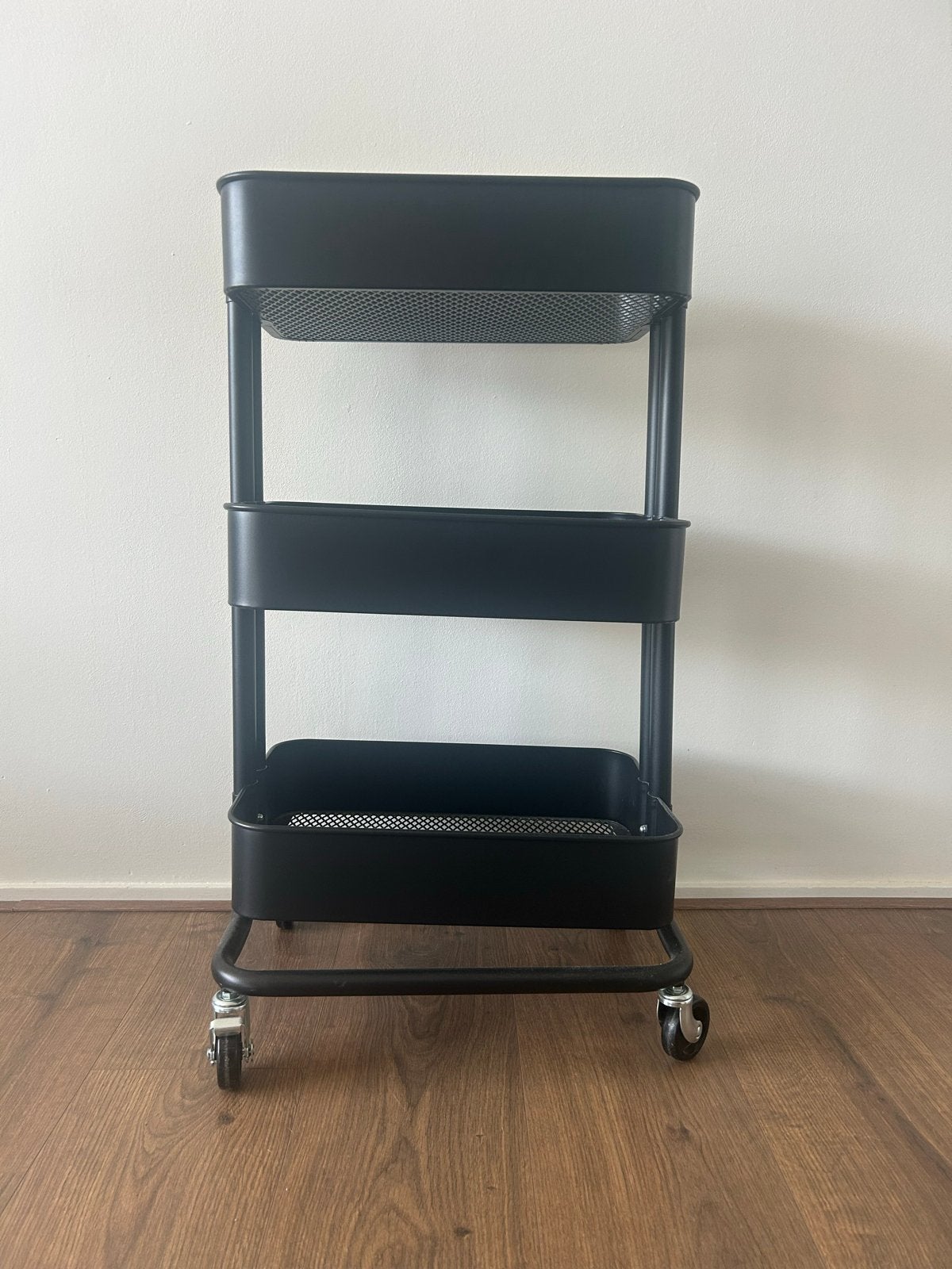 IKEA RÅSKOG Roltafel - Zwart, 3 planken, Ophalen of Verzenden, Zo goed als nieuw