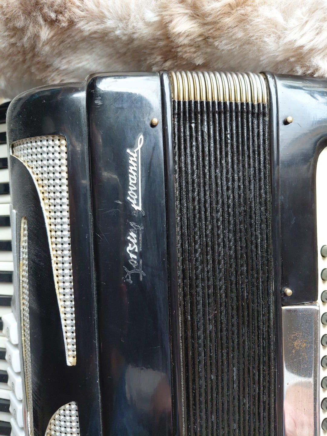 Giovanni Accordeon - Zwart, Gebruikt, Gebruikt, Met riemen, Toetsaccordeon, 120-bas