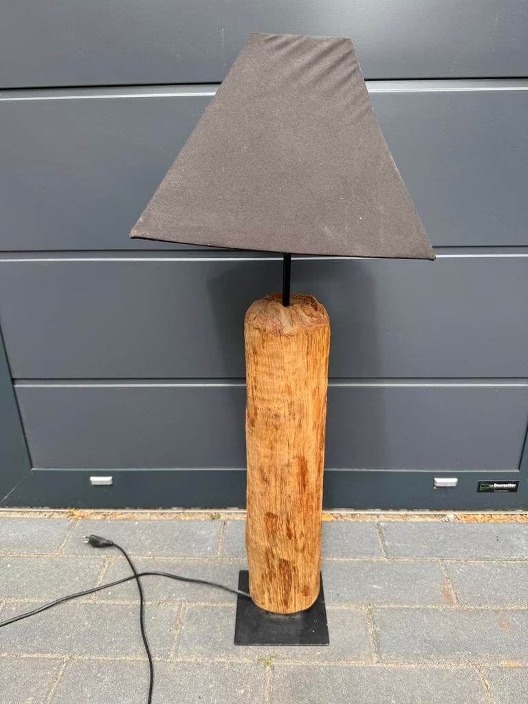 Unieke Boomstam Lamp – Robuust & Landelijk, Ophalen of Verzenden, Zo goed als nieuw, Hout