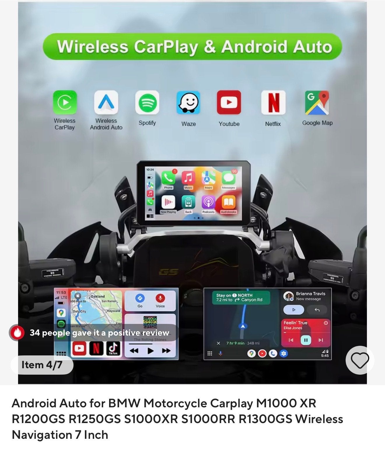 Draadloze CarPlay & Android Auto voor BMW GS Motor, Ophalen of Verzenden, Zo goed als nieuw