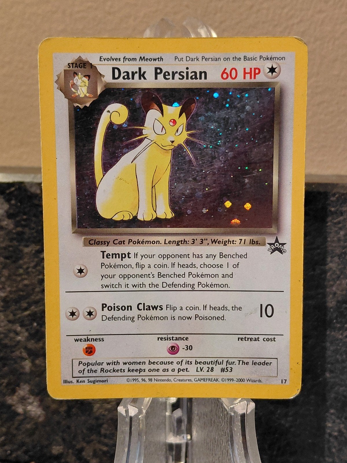Dark Persian promo Pokémon kaart, Ophalen of Verzenden, Gebruikt, Losse kaart, Foil