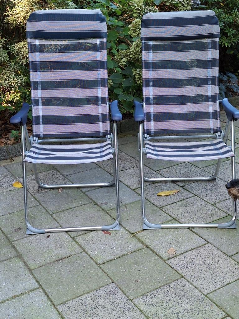 Twee vintage tuinstoelen opklapbaar, Tuin en Terras, Ophalen