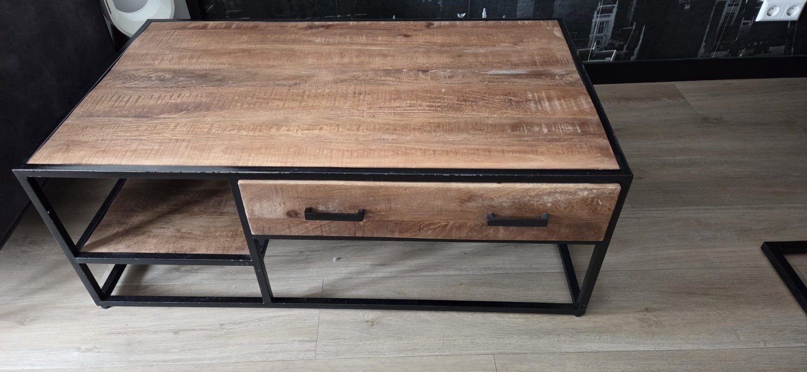 Salontafel Zitmaxx mangohout met lades (120x70x45 cm), Huis en Inrichting, Tafels | Salontafels, Gebruikt, Minder dan 50 cm, 50 tot 100 cm