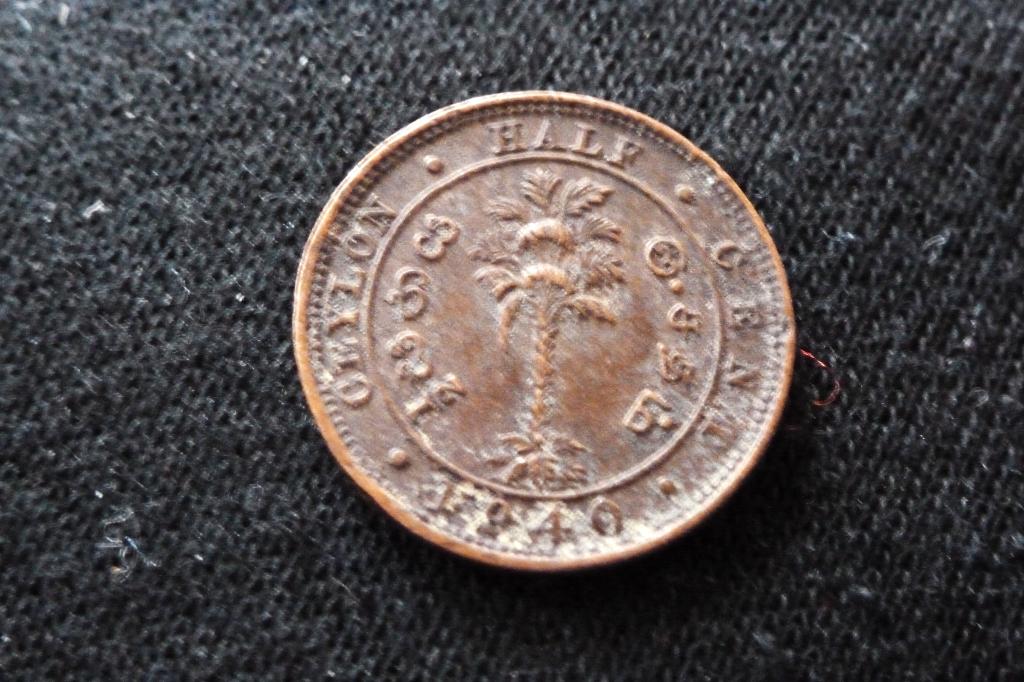 Ceylon - schaarse halve cent 1940 zf+/prachtig- (c 37, Ophalen of Verzenden, Zuidoost-Azië, Losse munt