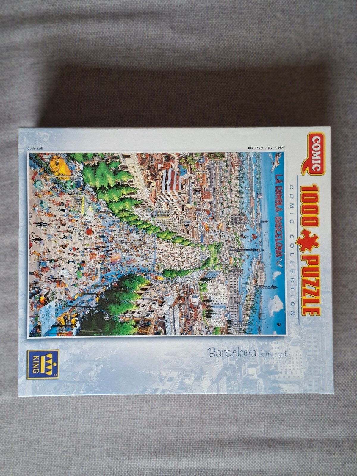 King Comic Collection 1000 stukjes puzzel Barcelona, Ophalen of Verzenden, 500 t/m 1500 stukjes, Gebruikt, Legpuzzel