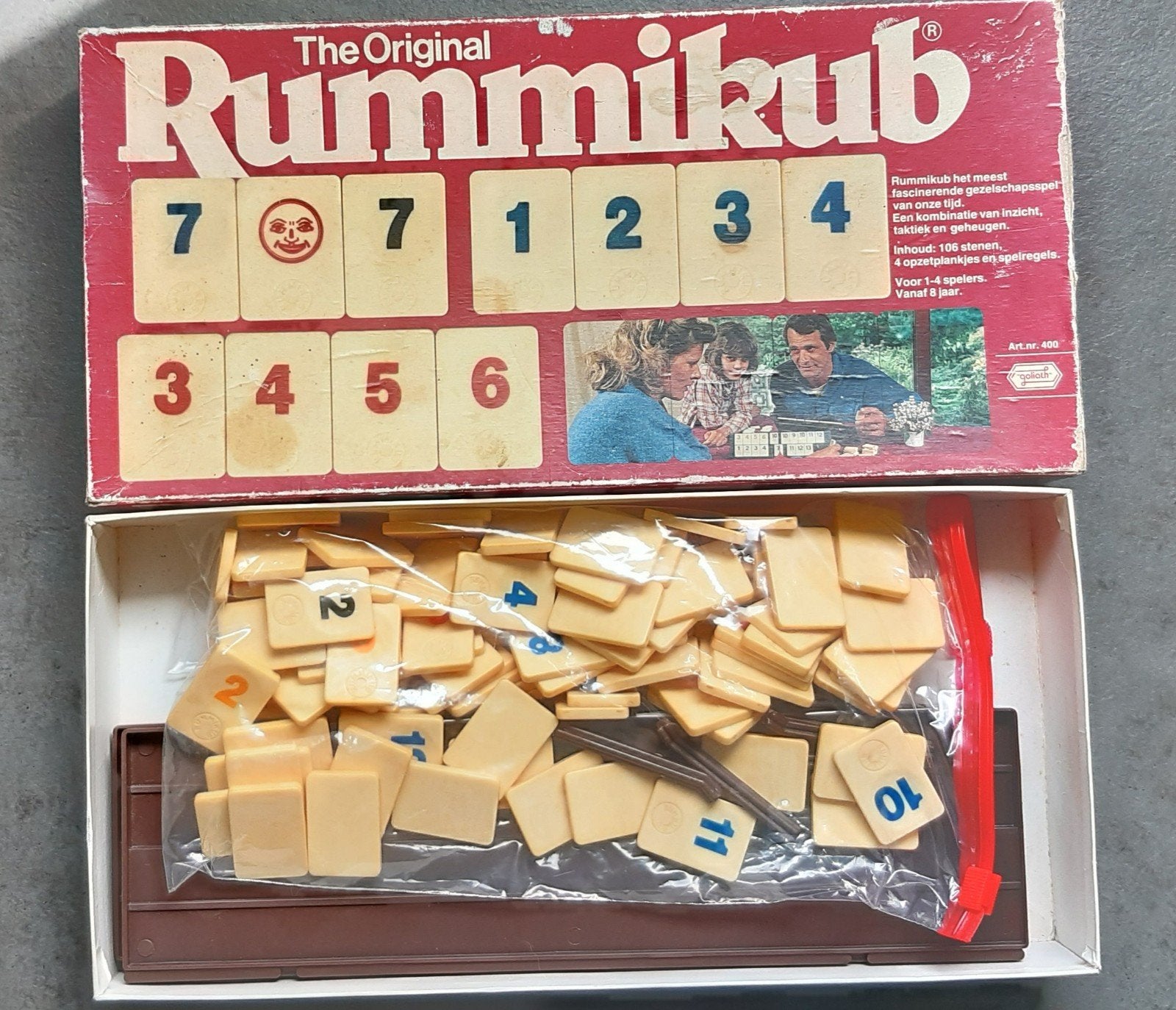 The Original Rummikub Gezelschapsspel, compleet, Een of twee spelers, Ophalen of Verzenden, Gebruikt, Goliath