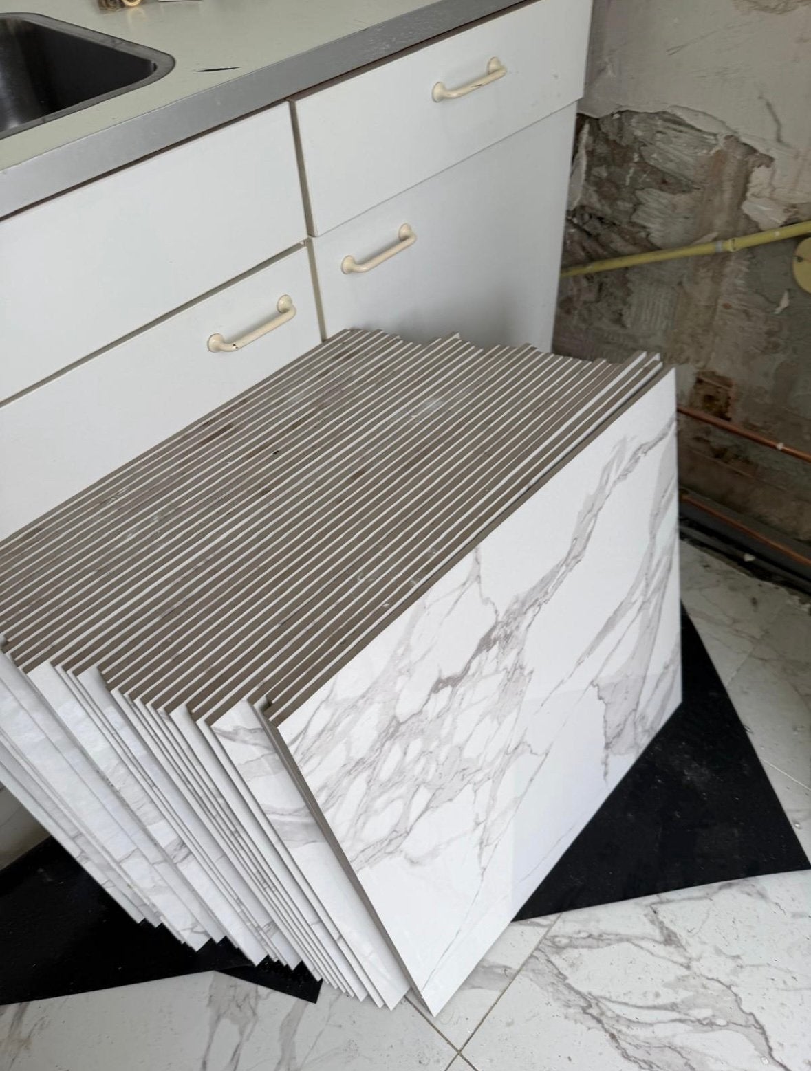 Marmeren tegels 60x60cm 33 stuks, Ophalen, 60 cm of meer, Nieuw, Minder dan 5 m²