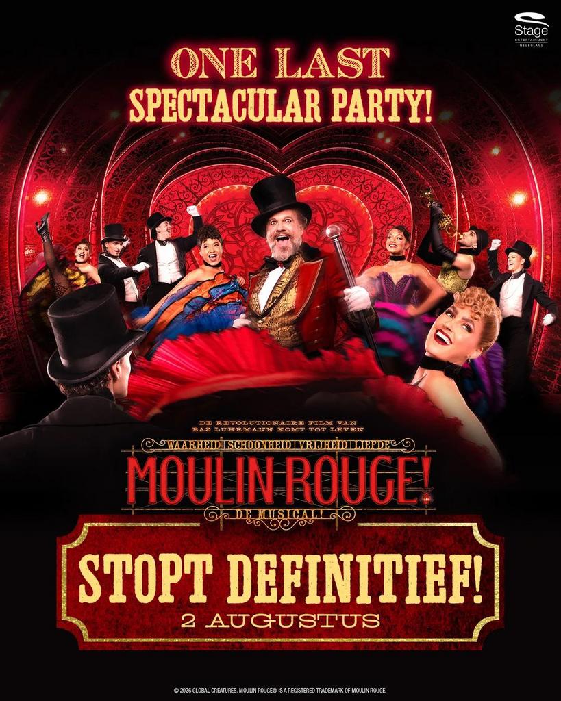 2 kaarten Moulin Rouge de musical, Twee personen, Juli