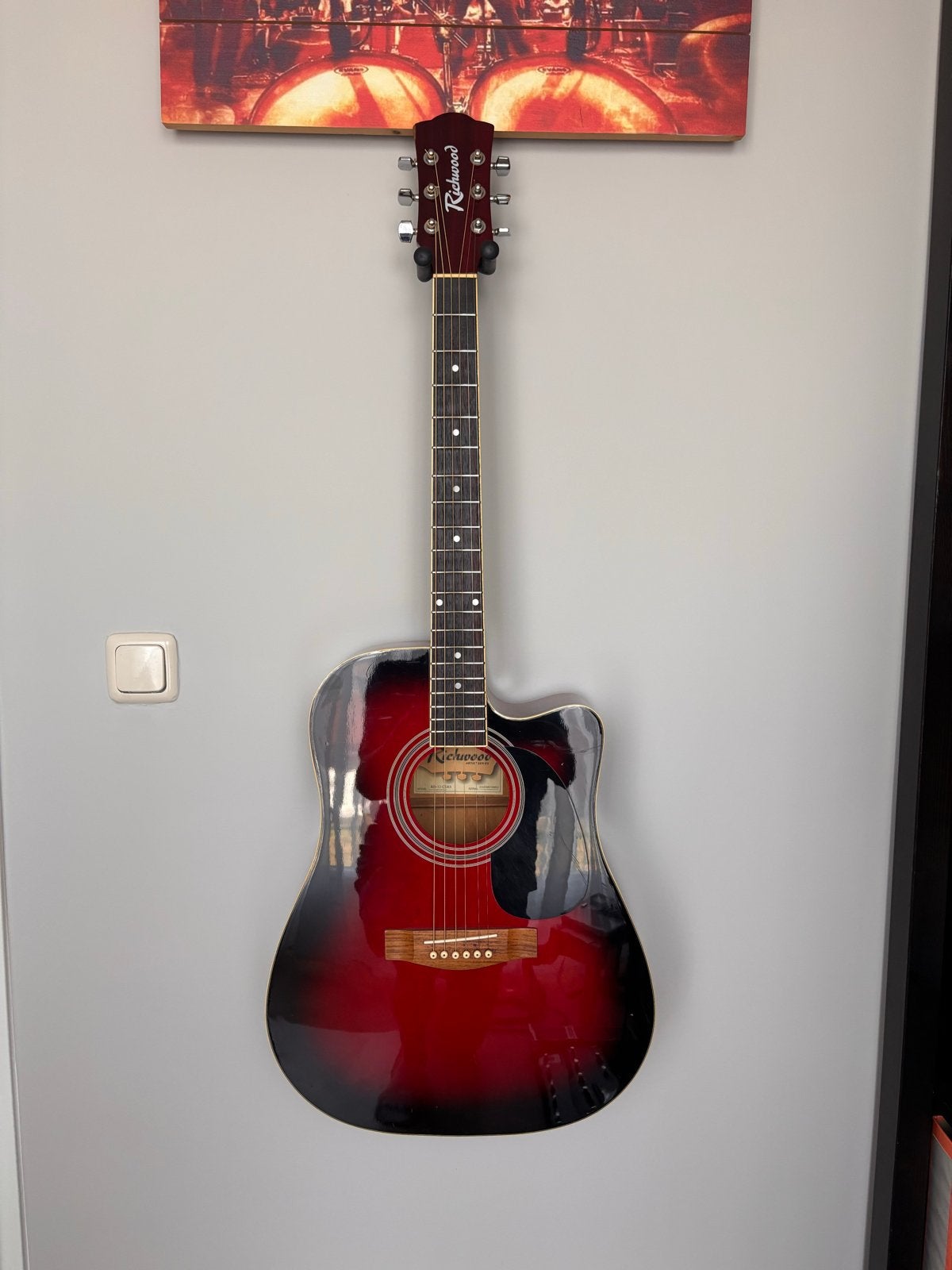 Richwood RD-12-CERS Westerngitaar met element, Ophalen, Gebruikt, Western- of Steelstringgitaar, Met (piezo-)element