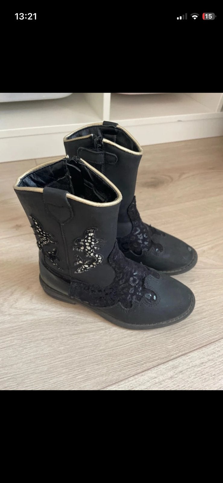 Cowboy laarsje blauw glitter, Kinderen en Baby's, Gebruikt, Meisje, Ophalen of Verzenden, Laarzen