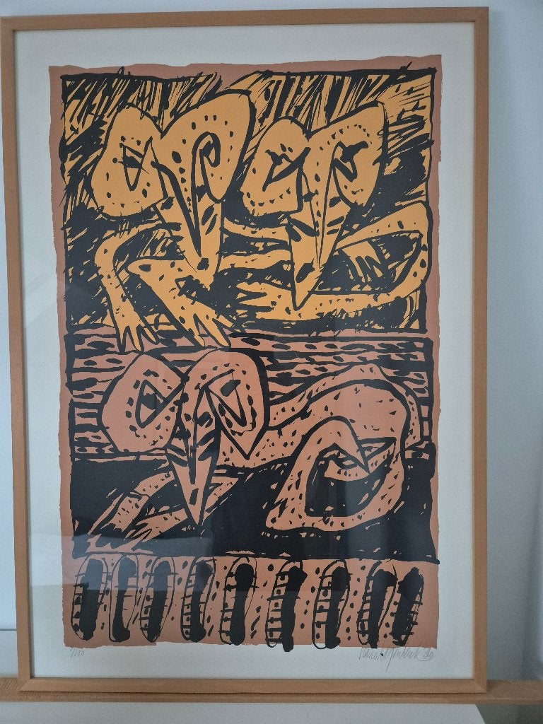 4  zeefdrukken Hans Hagenbeuk met map, Ophalen