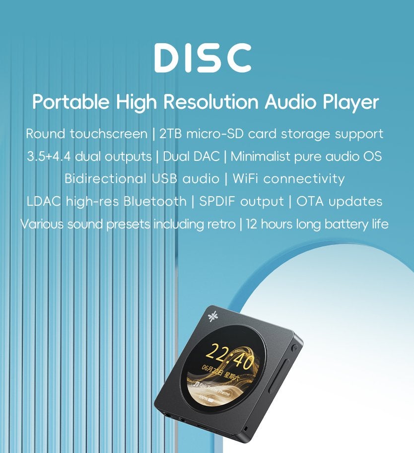 FiiO Snowsky DISC Portable Hi-Res Music Player, DAC DAP+Case, Ophalen of Verzenden, Zo goed als nieuw, Overige merken, 40 GB en meer