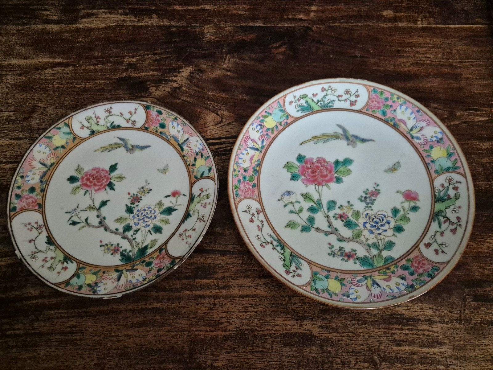 2 Antiek Handbeschilderd Porseleinen Borden - Meiji periodel, Ophalen of Verzenden
