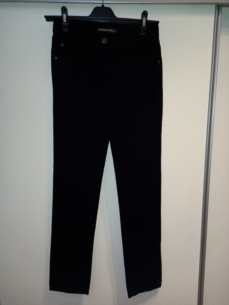 Broek zwart, Sandwich model Easy, mt 36, Zwart, Ophalen of Verzenden, Zo goed als nieuw, Maat 36 (S)