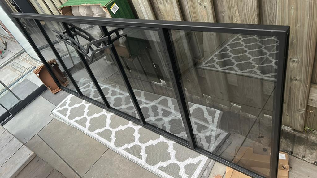 Glazen stalen deur met zwarte frame dubbel softclose systeem, Doe-het-zelf en Verbouw, Ophalen, 215 cm of meer, Binnendeur, Nieuw