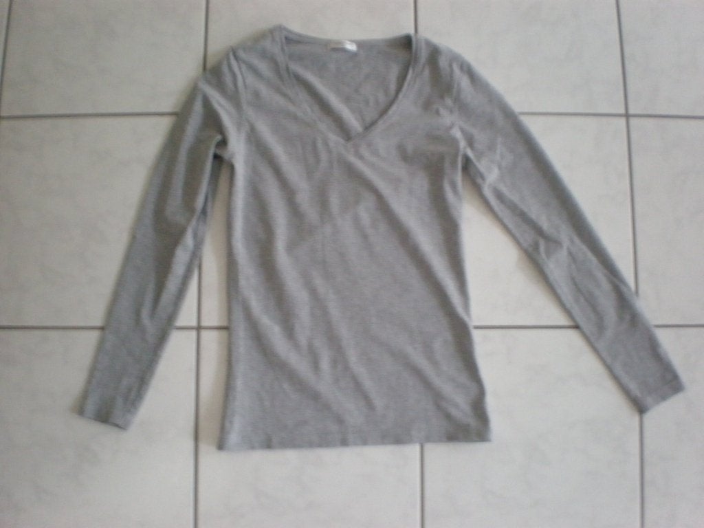 Grijze longsleeve (t-shirt) van Sutherland, V-hals, maat XS, Ophalen of Verzenden, Zo goed als nieuw, Lange mouw, Maat 34 (XS) of kleiner