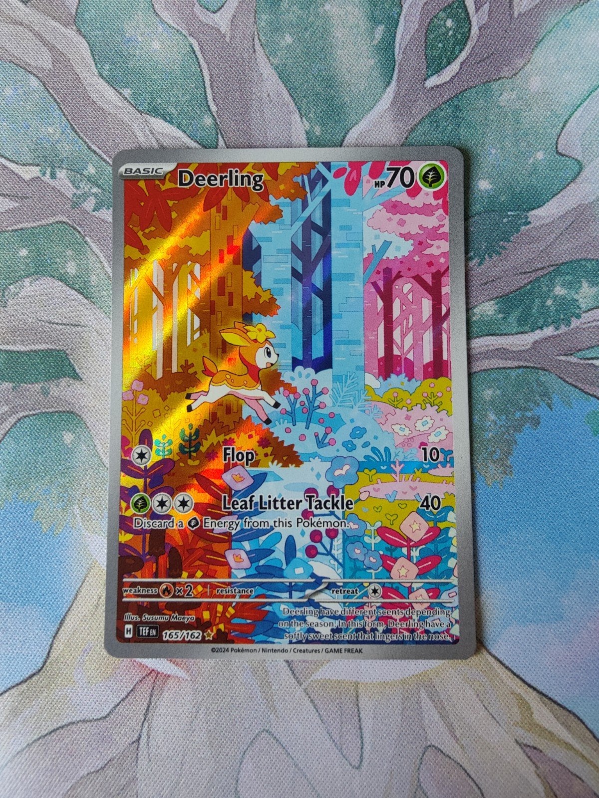 Pokemon temporal forces deerling illustration 165/162, Ophalen of Verzenden, Nieuw, Losse kaart, Foil