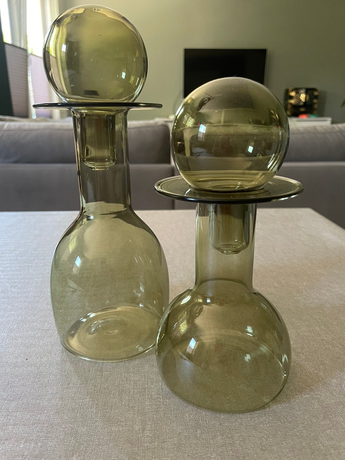 Stopvazen/flessen, 26 cm, Ophalen of Verzenden, Groen, Glas