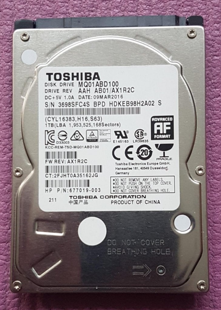 1TB hdd 2.5 inch Toshiba, Intern, Toshiba, HDD, 1TB(1000GB)