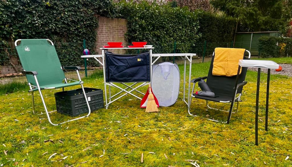 Camping set –stoelen + camp toebeheren (tafel vekocht), Ophalen, Gebruikt, Campingtafel